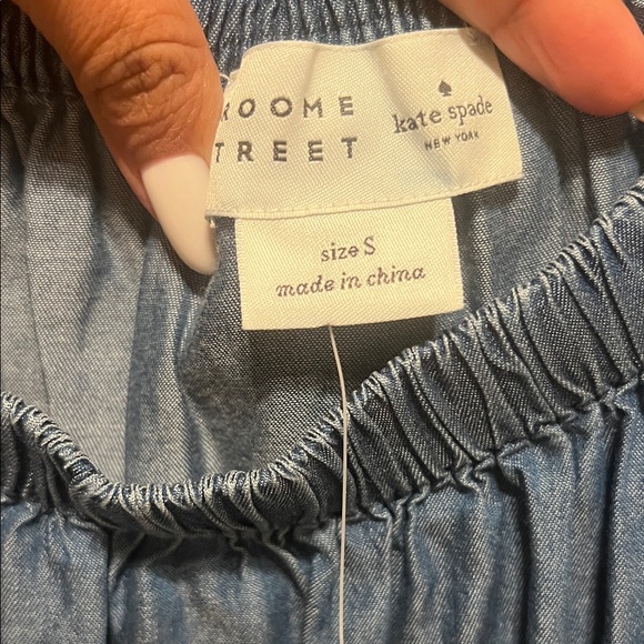 kate spade Chambray Off-Shoulder Blouse - Picture 3 of 10